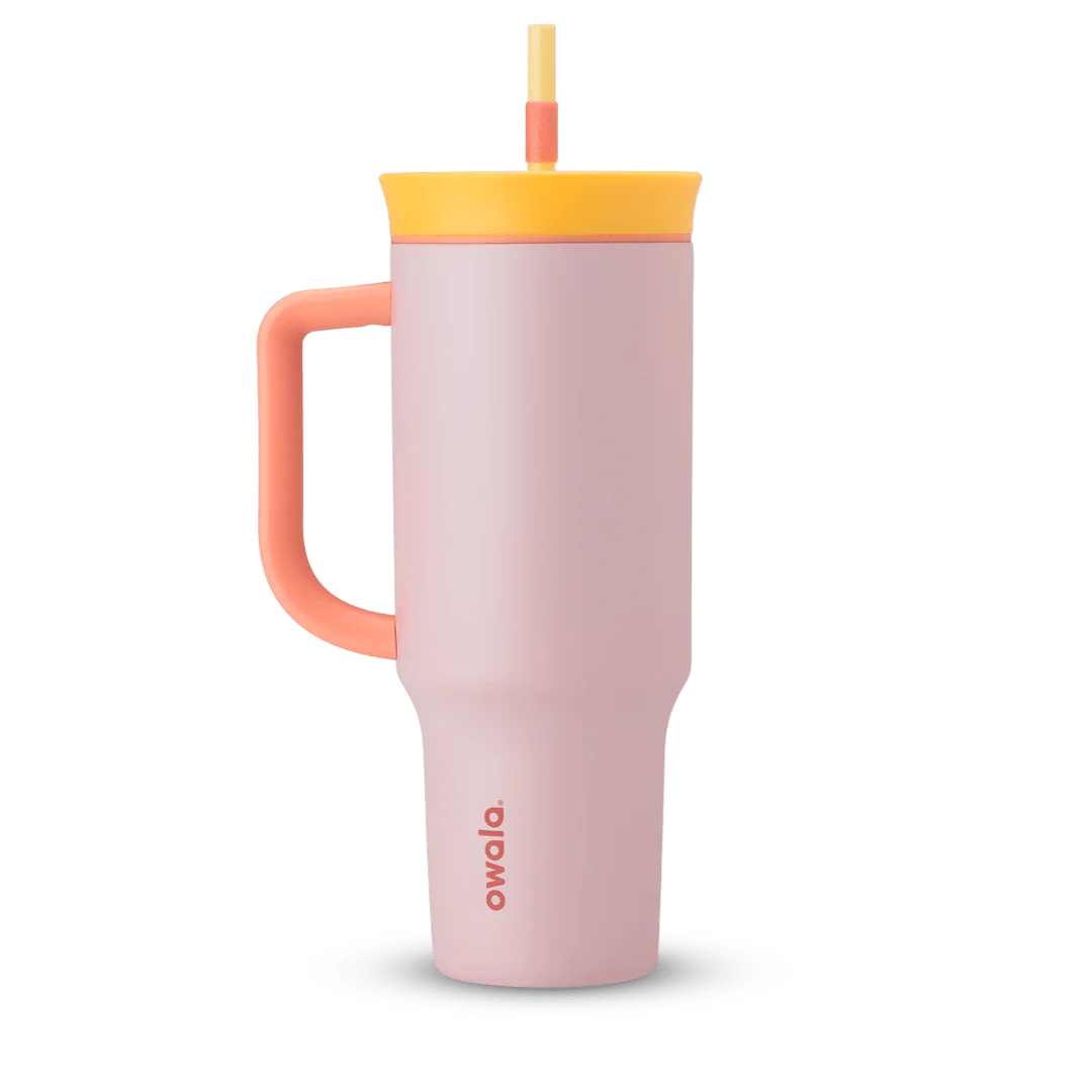 Owala 40 Oz (1.19 L) Tumbler - Candy Store (Rosa con orilla amarilla)