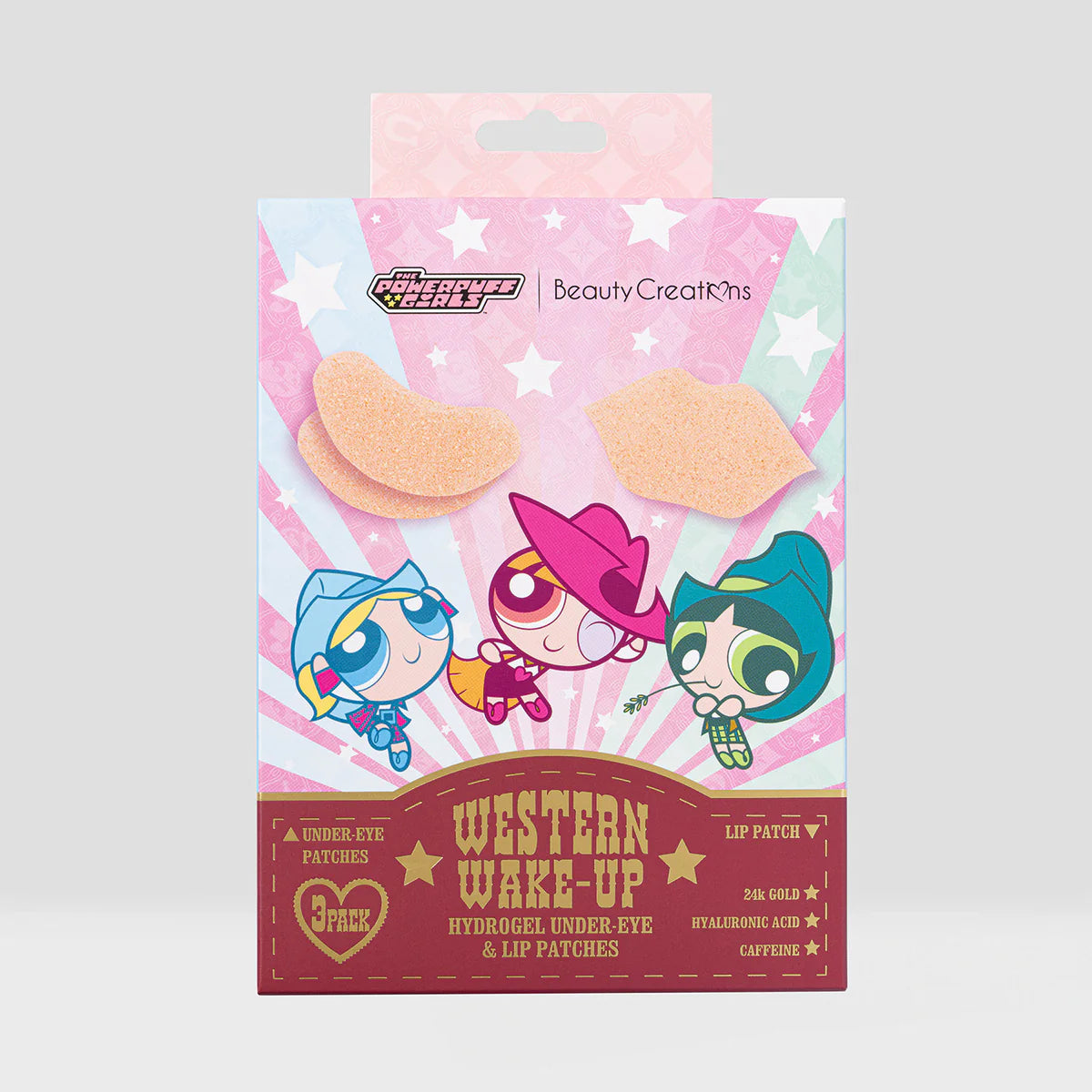 The Powerpuff Girls X Beauty Creations - Parches de Hidrogel Para Ojeras Y Labios - Western Wake-Up - Las Chicas Superpoderosas
