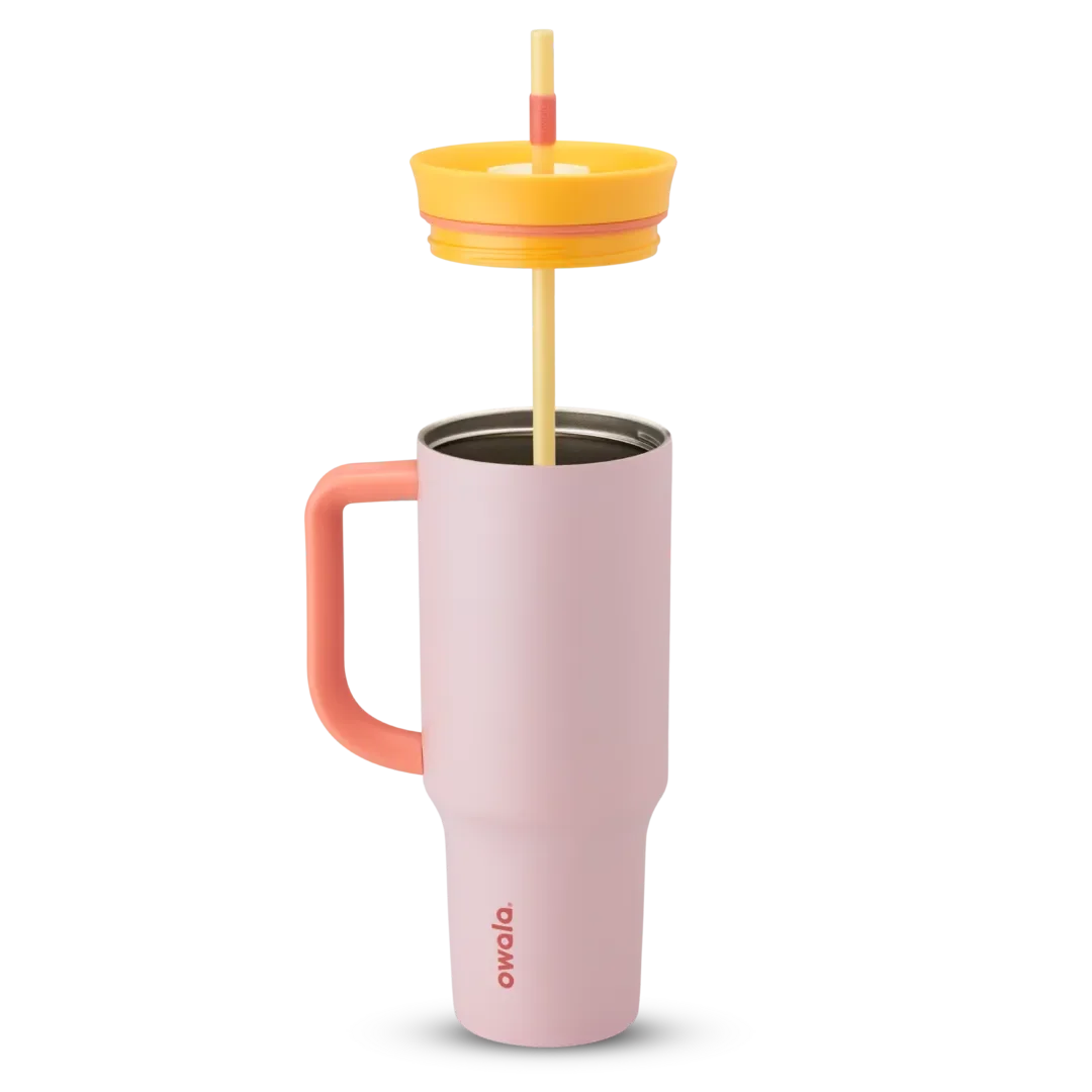 Owala 40 Oz (1.19 L) Tumbler - Candy Store (Rosa con orilla amarilla)