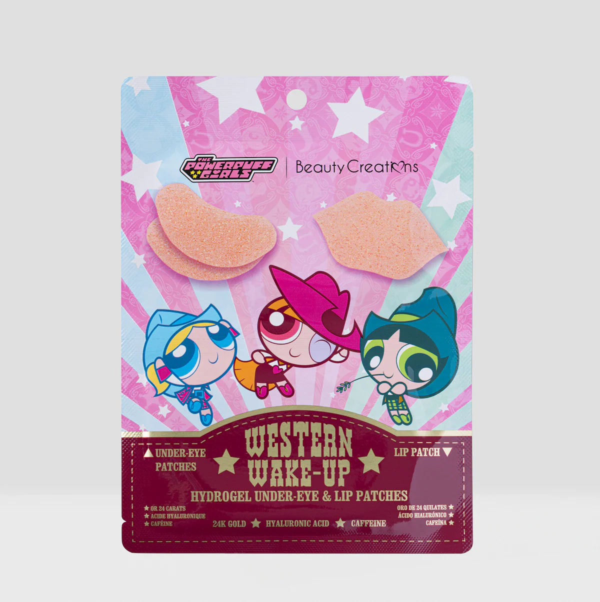 The Powerpuff Girls X Beauty Creations - Parches de Hidrogel Para Ojeras Y Labios - Western Wake-Up - Las Chicas Superpoderosas