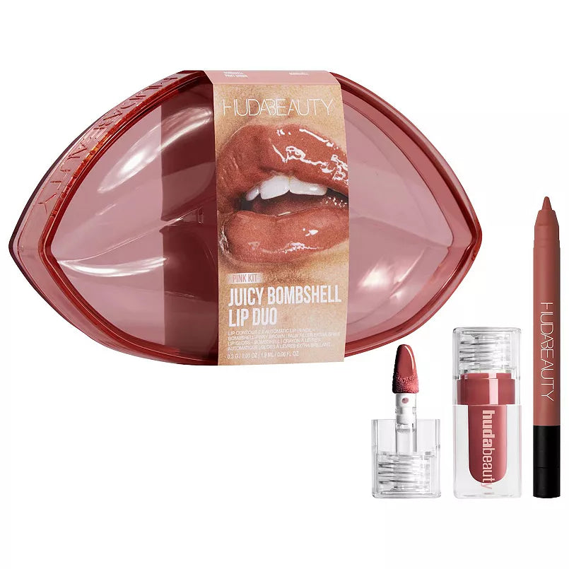 Juicy Bombshell Lip Gloss + Liner Set - Pink Kit