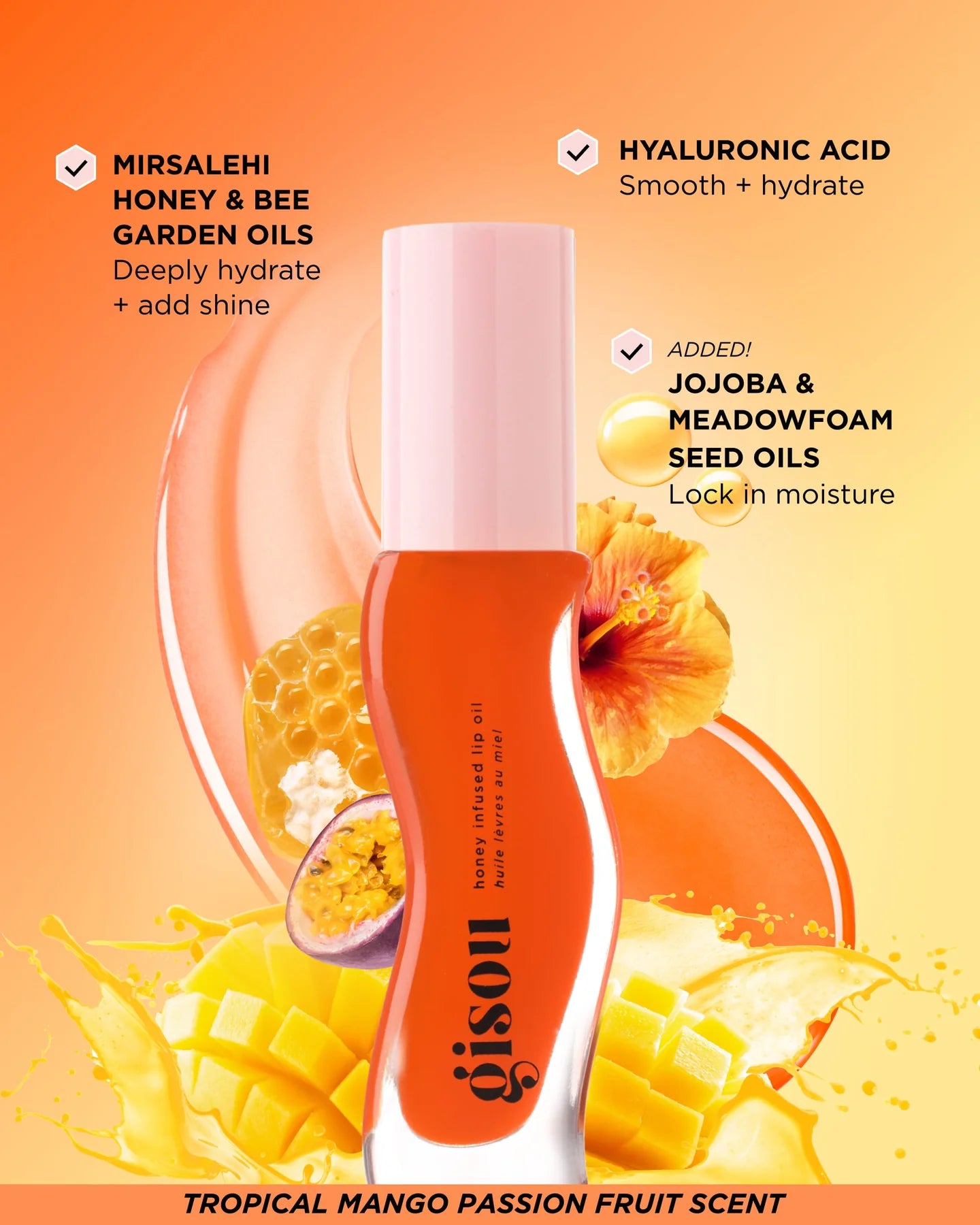 Honey Infused Hydrating Lip Oil - Mango Passion Punch