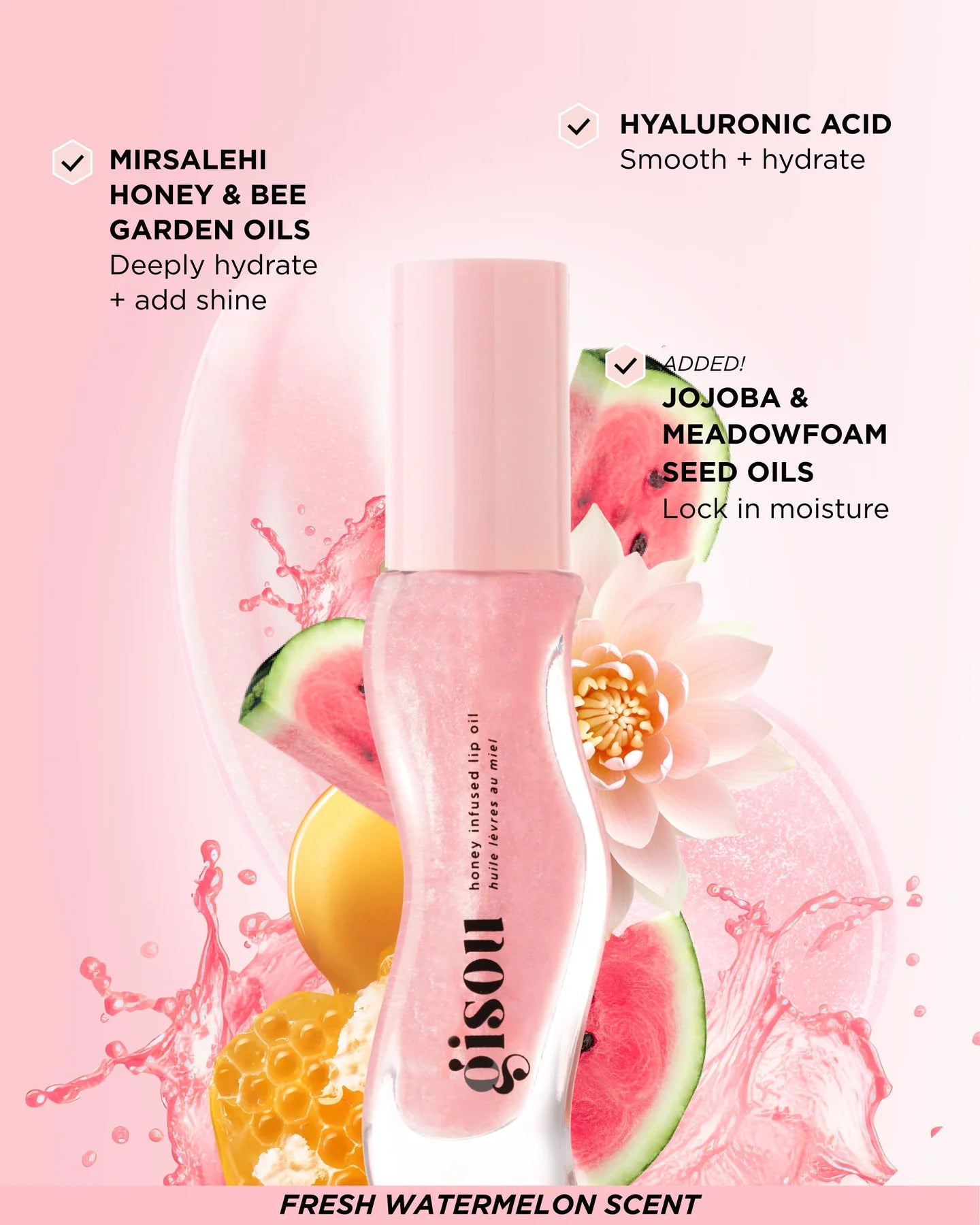 Honey Infused Hydrating Lip Oil - Watermelon Sugar