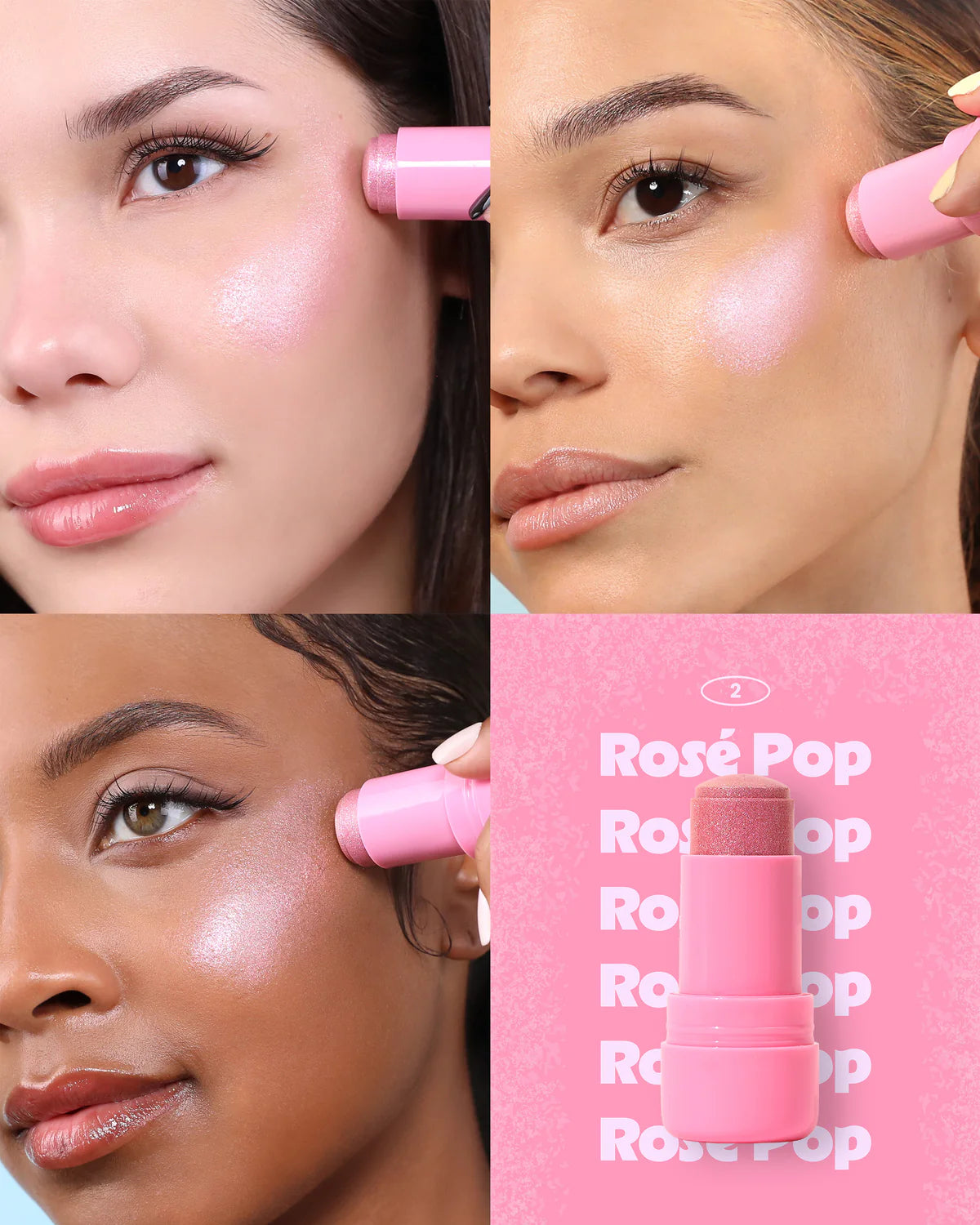 002 Rose Pop - Iluminador Icy Glow Jelly Stick - Moira