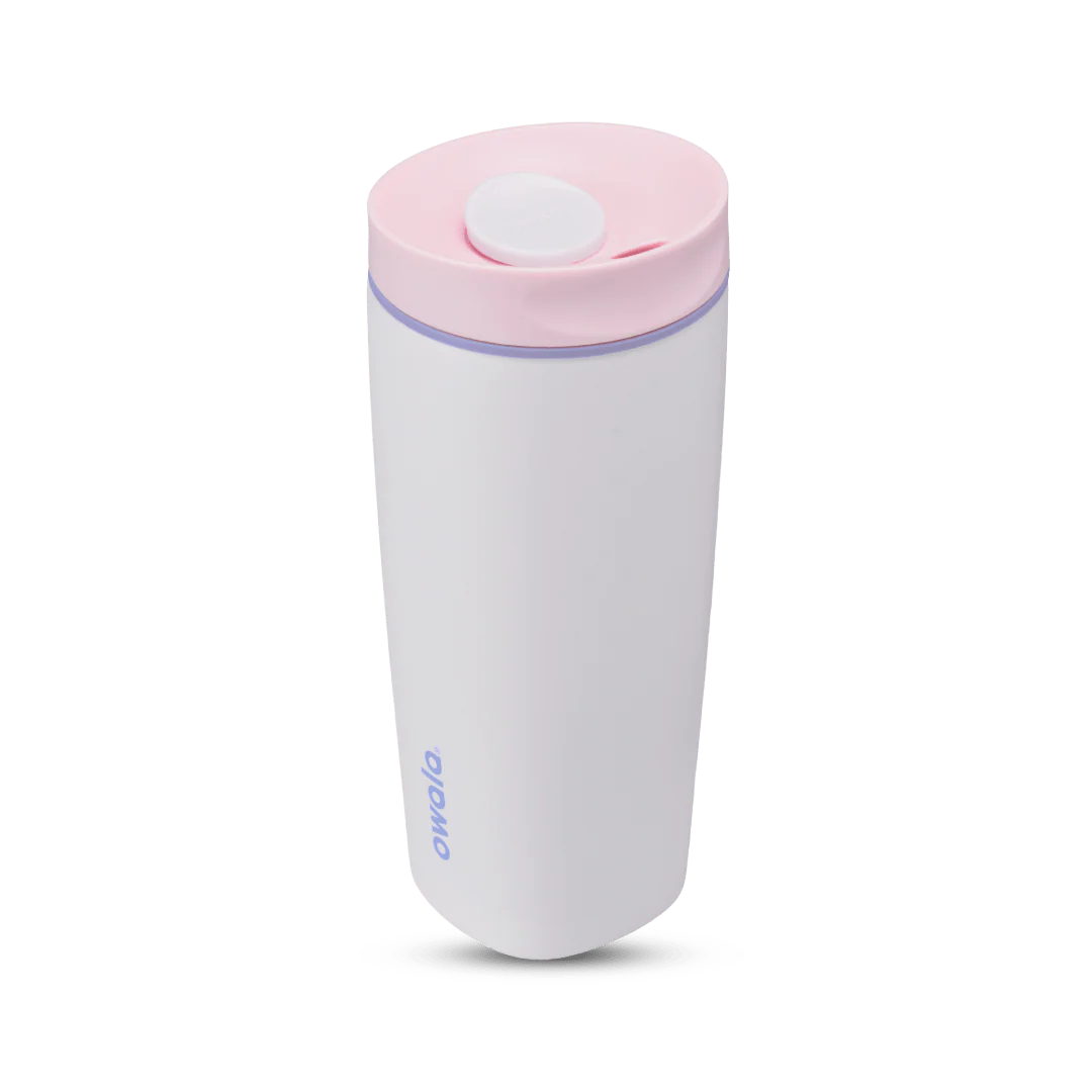 Owala Smoothsip Slider 20 oz - Candy Coated (Blanco con rosa)