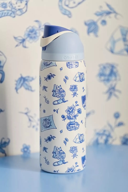 Delft Cat - Owala UO Exclusive FreeSip 32 oz Water Bottle