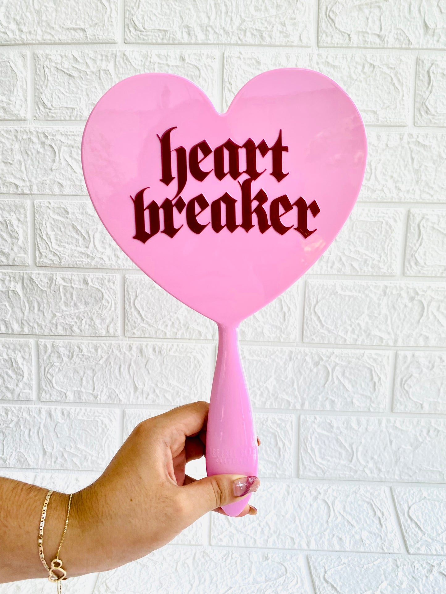 Hand Mirror Heartbreaker Pink Jefree Star Cosmetics