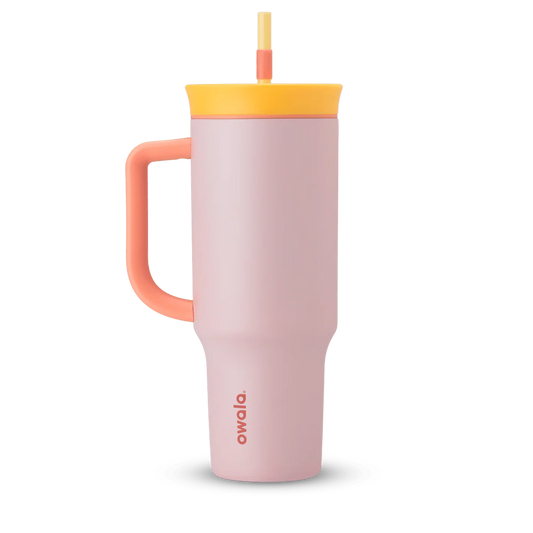 Owala 40 Oz (1.19 L) Tumbler - Candy Store (Rosa con orilla amarilla)