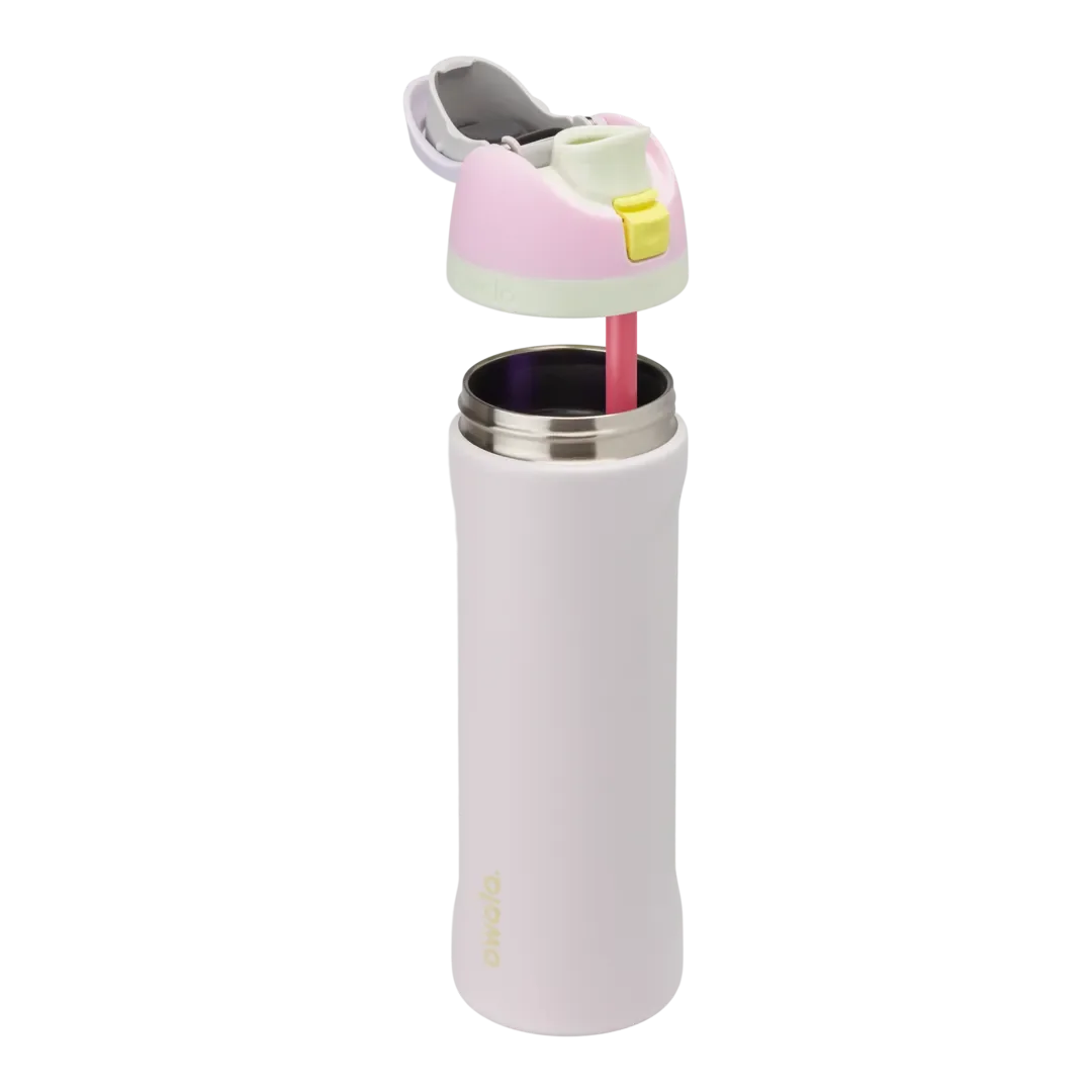 Owala 24oz FreeSip Stainless Steel Water Bottle - Candy Coated (Lavanda con tapa rosa y pistache)