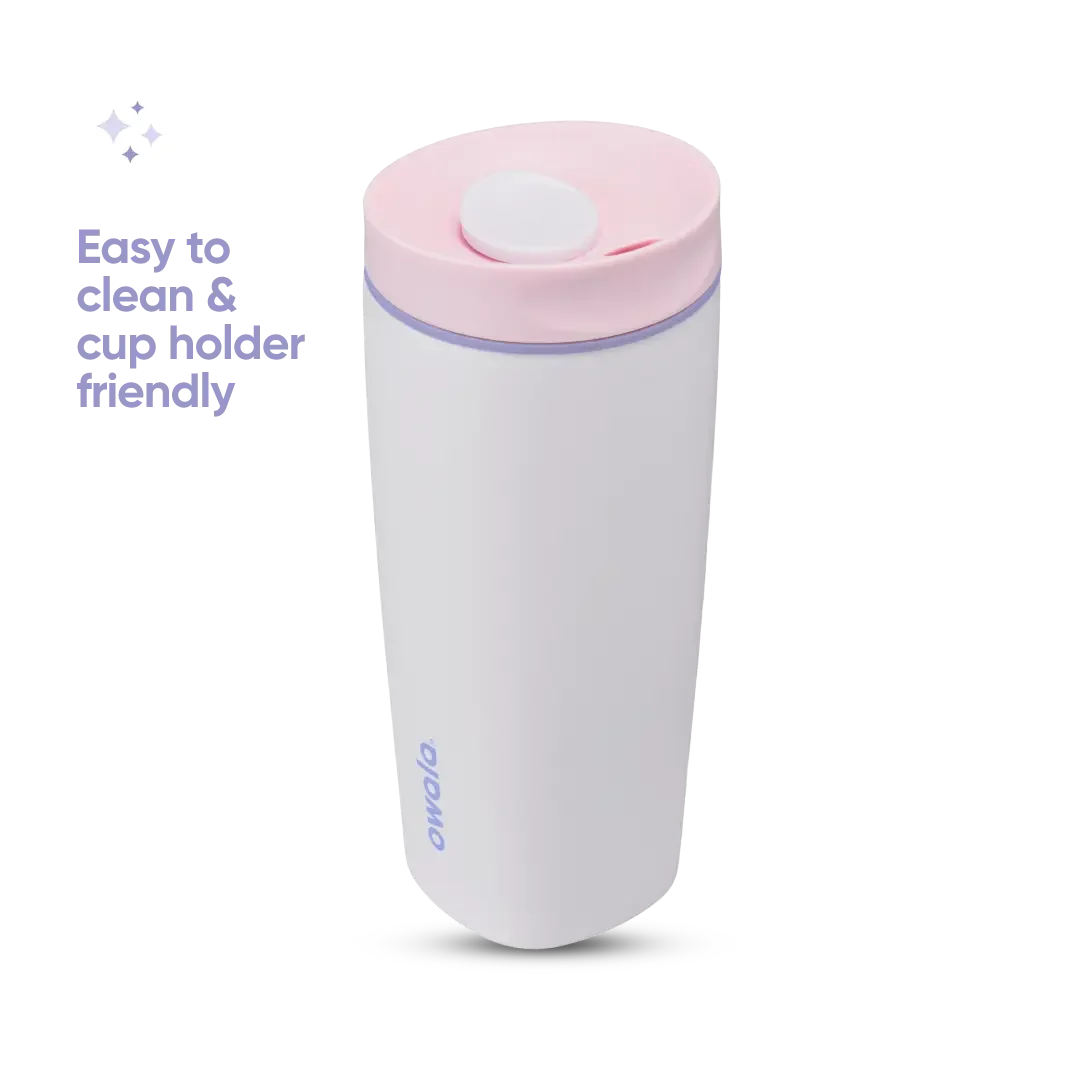 Owala Smoothsip Slider 20 oz - Candy Coated (Blanco con rosa)