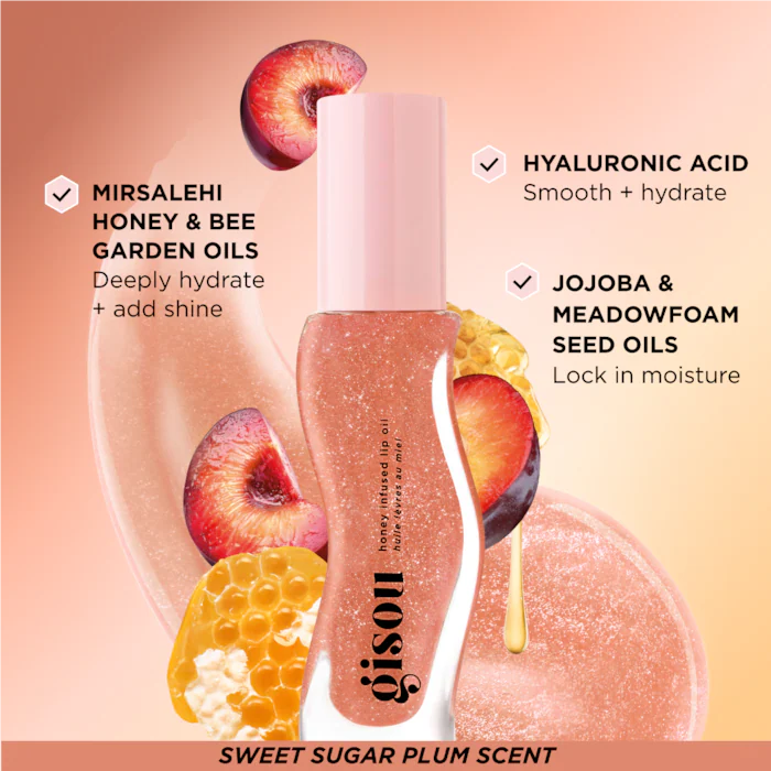 Honey Infused Hydrating Lip Oil - Glazed Plum