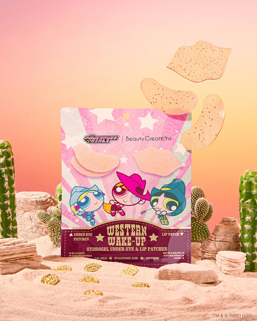 The Powerpuff Girls X Beauty Creations - Parches de Hidrogel Para Ojeras Y Labios - Western Wake-Up - Las Chicas Superpoderosas