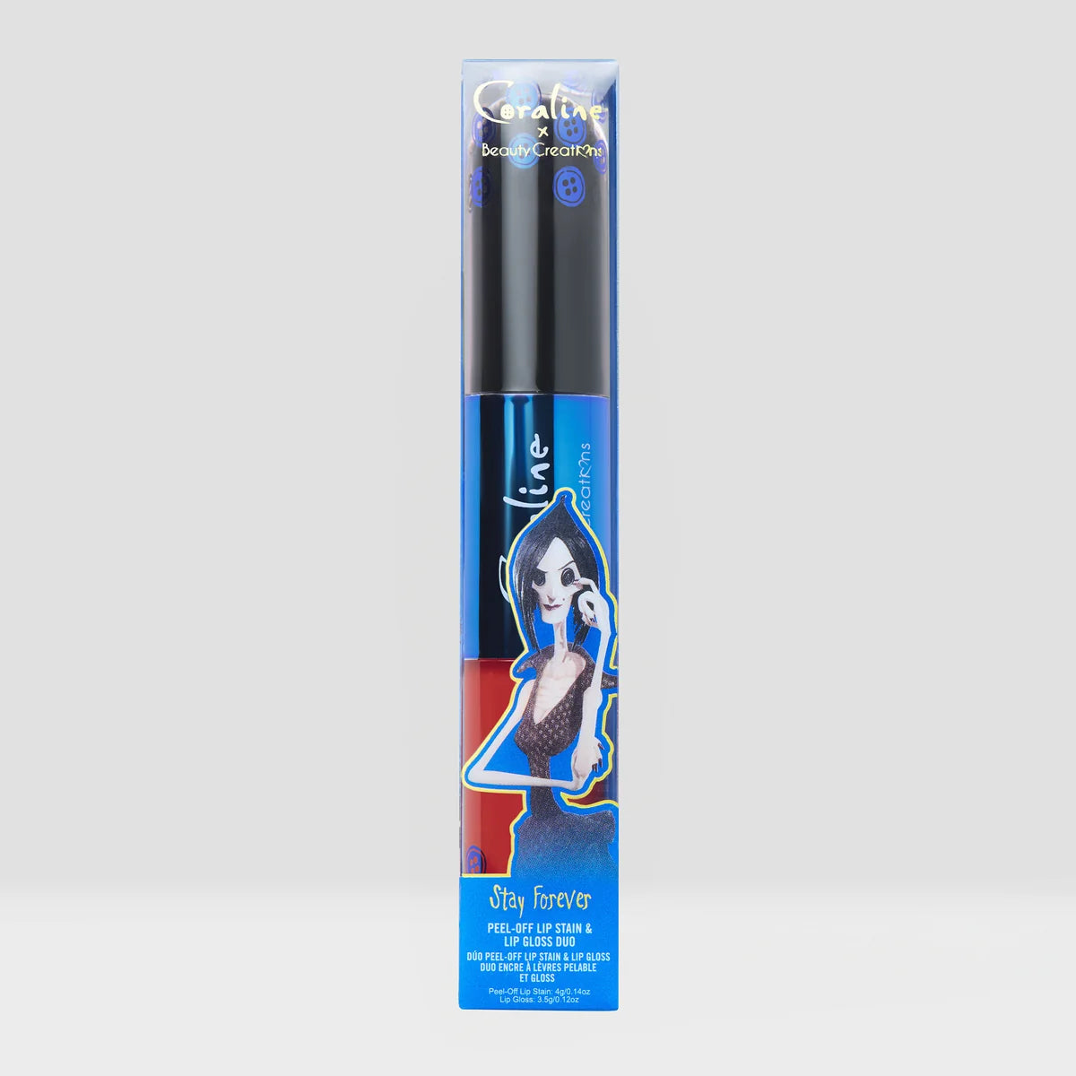Coraline X Beauty Creations - Not My Mother Disobey - Kit Gloss & Tinta Peel Off - Stay Forever