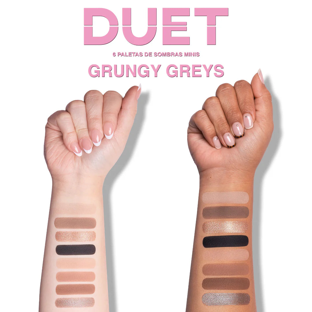 Grungy Greys - Duet Mini Snap Palette - Paleta De Sombras 8 Tonos