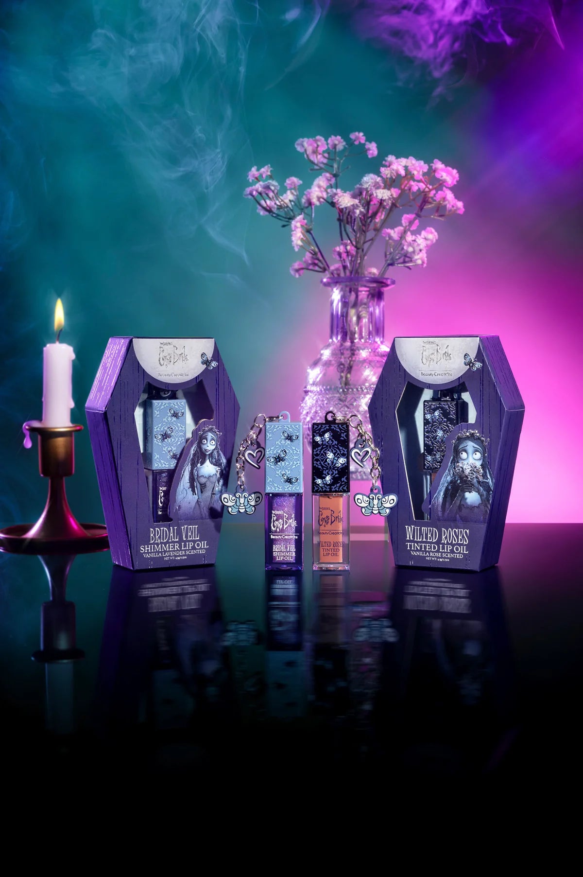 Tim Burton's Corpse Bride X Beauty Creations - Aceite Labial Con Color - Wilted Roses