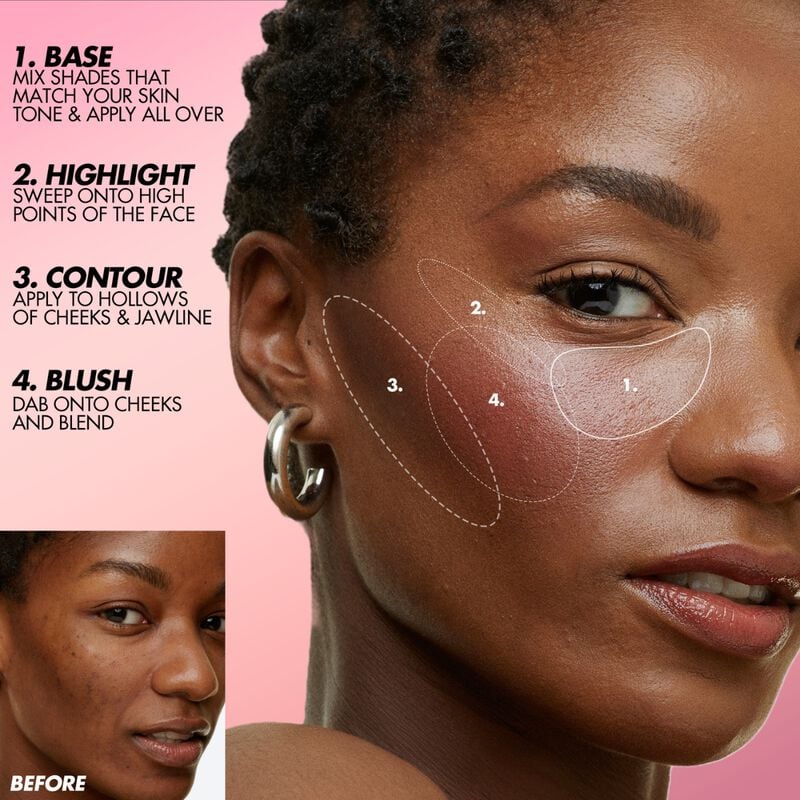 Harmony 1-HD Skin Face Essentials Palette With Highlighters