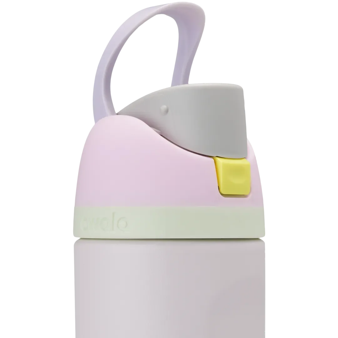 Owala 24oz FreeSip Stainless Steel Water Bottle - Candy Coated (Lavanda con tapa rosa y pistache)