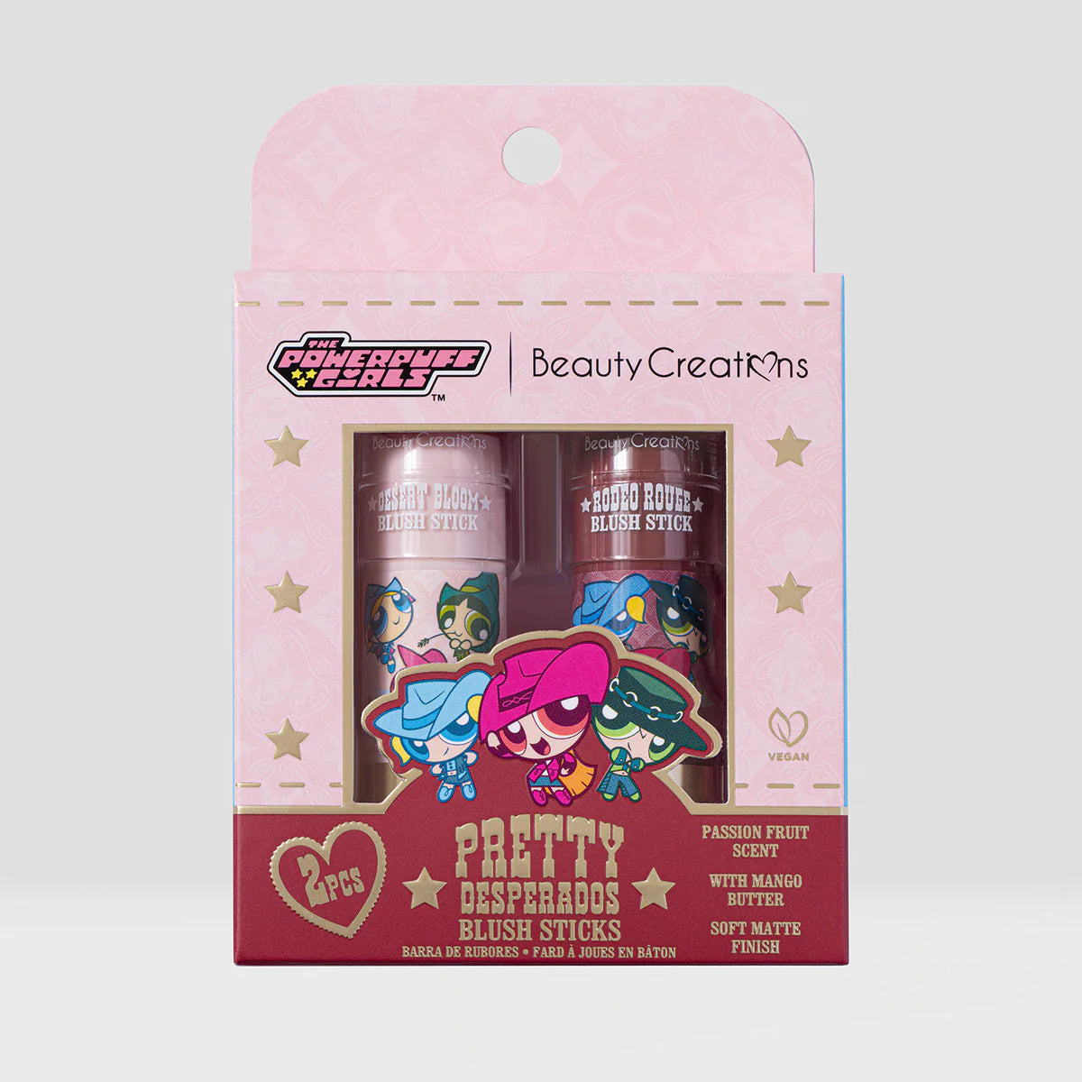 The Powerpuff Girls X Beauty Creations - Set de Rubores En Barra - Pretty Desperados - Las Chicas Superpoderosas