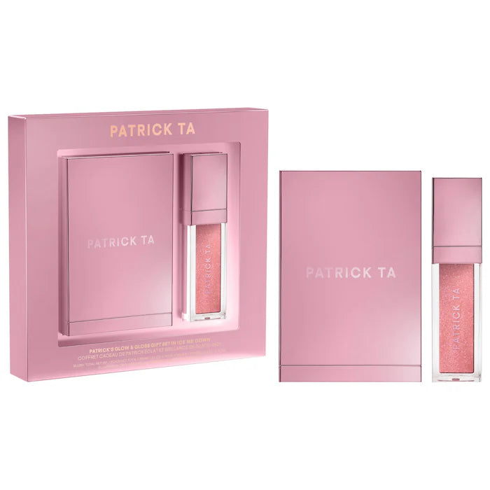 Ice Me Down - Patrick's Glow and Gloss Set: Major Headlines Blush Duo and Lip Gloss Makeup Gift Set