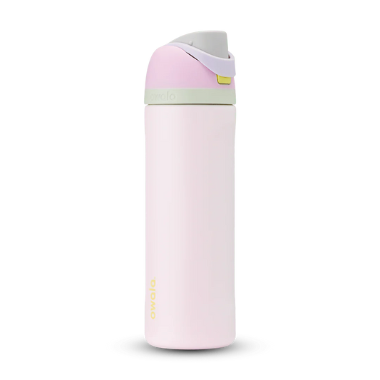 Owala 24oz FreeSip Stainless Steel Water Bottle - Candy Coated (Lavanda con tapa rosa y pistache)