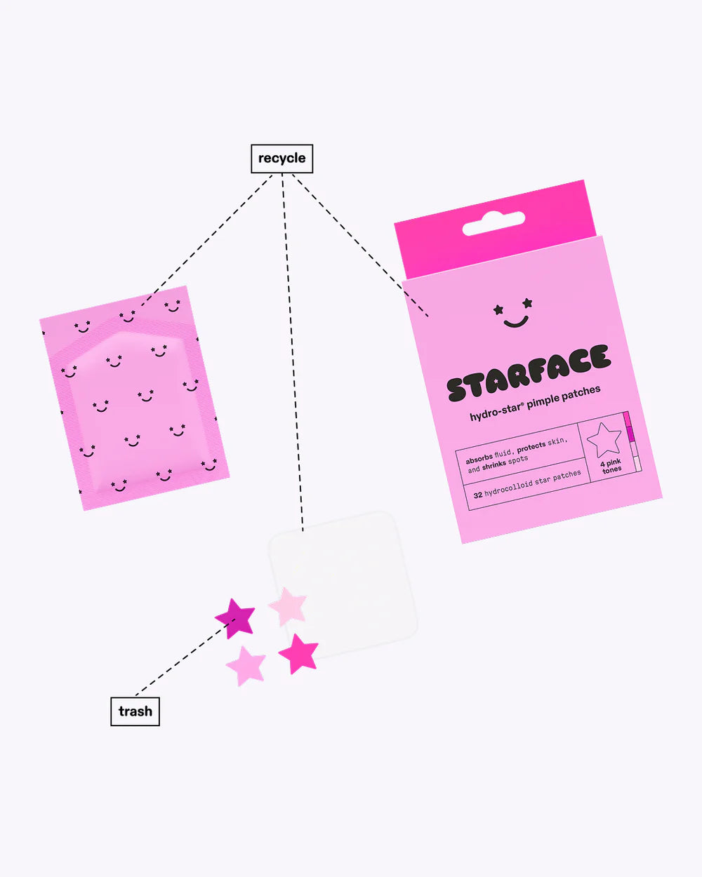 Hydro-Star Pink Pimple Patches 32 Parches