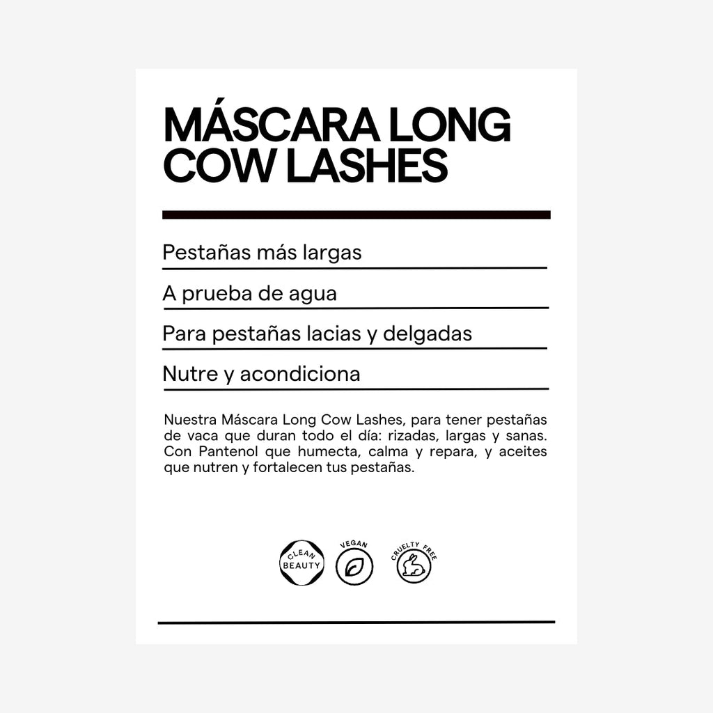 Máscara Waterproof Long Cow Lashes
