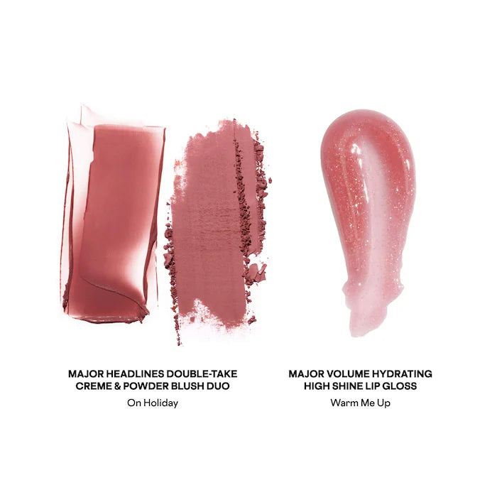 Warm Me Up - Patrick's Glow and Gloss Set: Major Headlines Blush Duo and Lip Gloss Makeup Gift Set