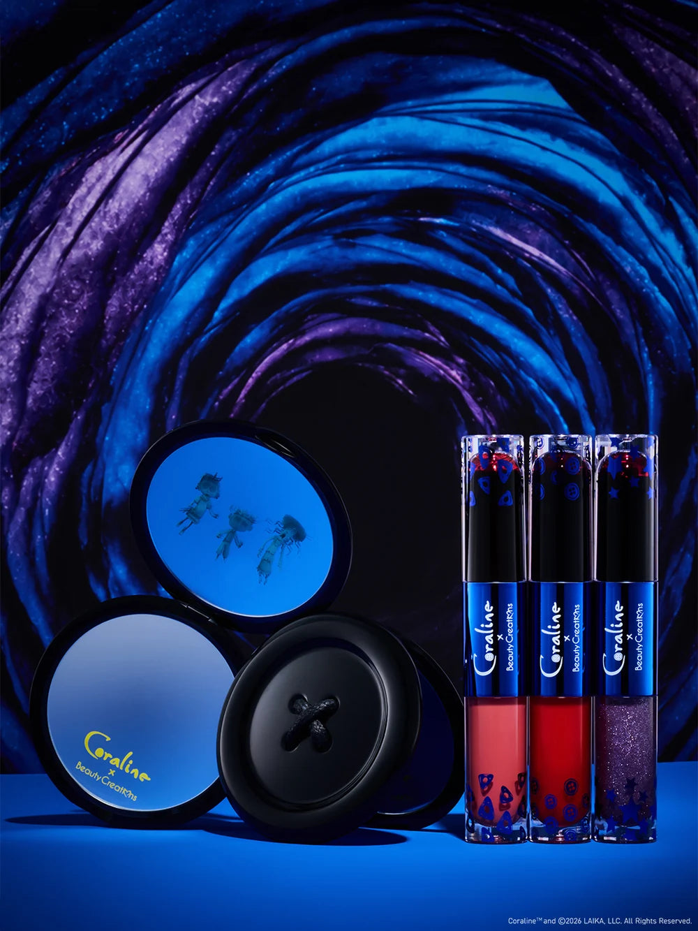 Coraline X Beauty Creations - Not My Mother Disobey - Kit Gloss & Tinta Peel Off - Stay Forever