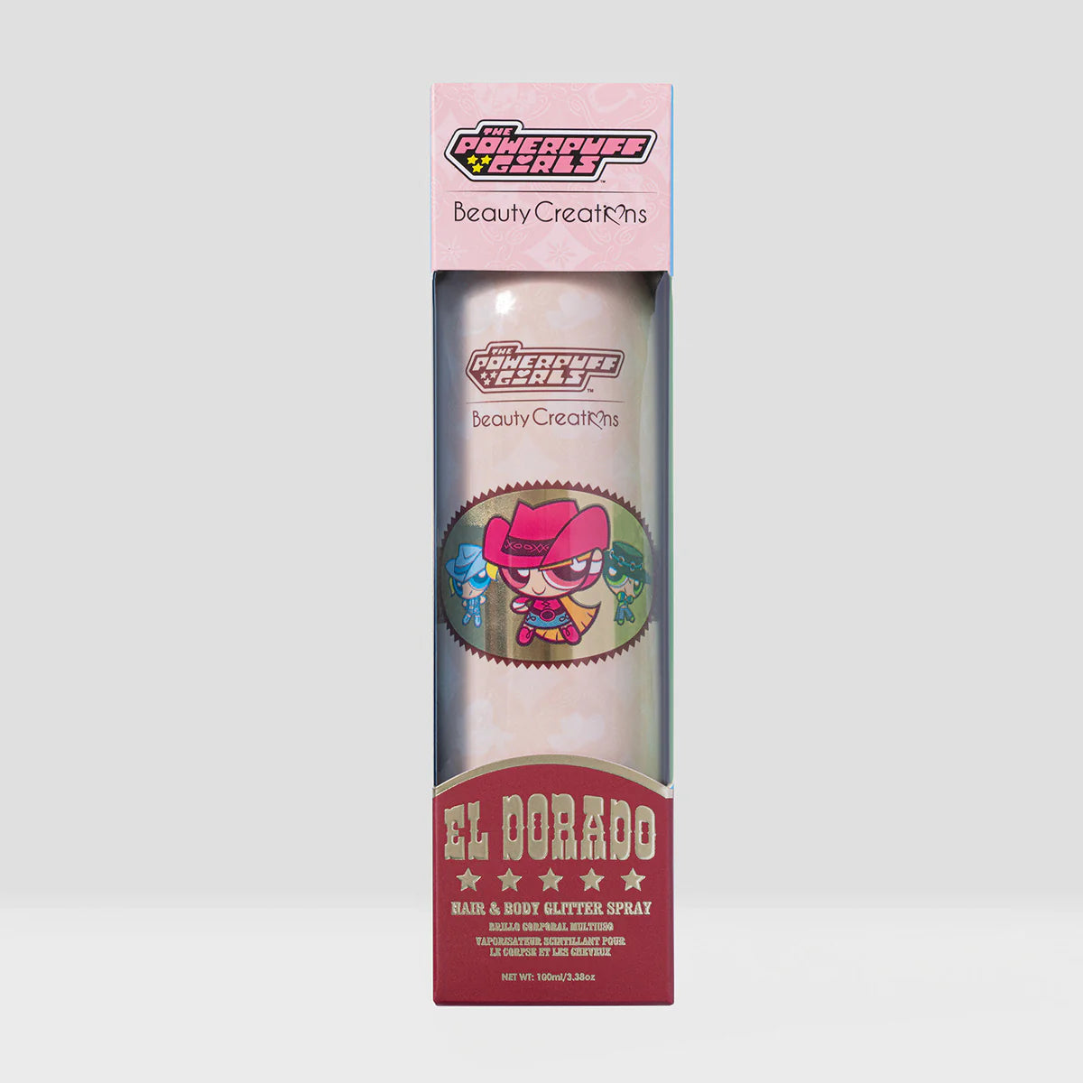 The Powerpuff Girls X Beauty Creations - Spray De Glitter Para Cuerpo Y Cabello - El Dorado - Las Chicas Superpoderosas