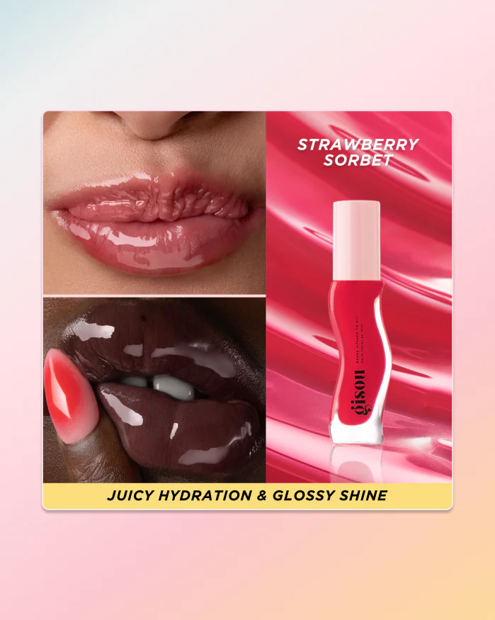 Honey Infused Hydrating Lip Oil - Strawberry Sorbet