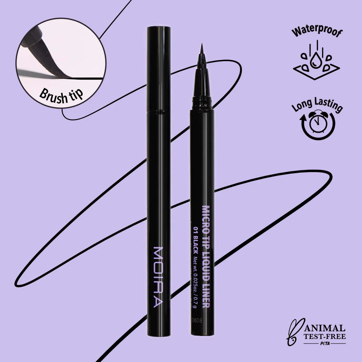 Micro Tip Liquid Liner - 01 Black - Delineador Micro Negro