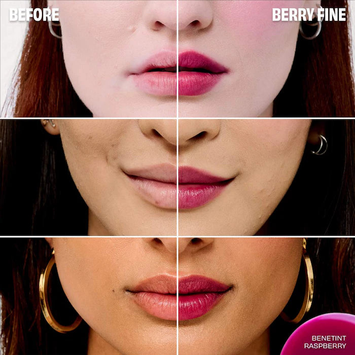 Raspberry - Benetint Lip & Cheek Stain Sheer Buildable Liquid Blush Tint